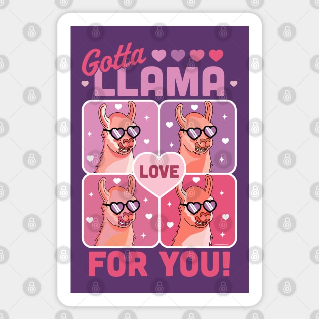 Gotta Llama Love For You Valentine's Day Llama Alpaca Funny Sticker by OrangeMonkeyArt